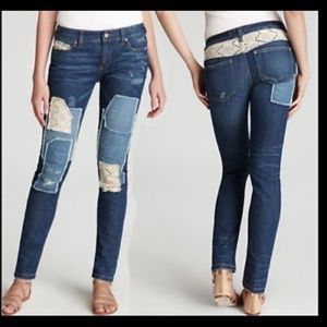 NWT Free People Haynes Was patchwork skinny jeans